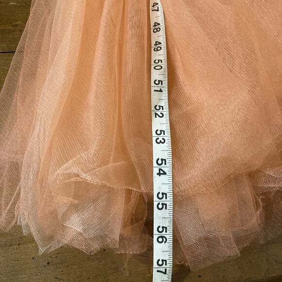 Sherri hill Maxi Dress sz 4 coral mermaid Crocheted Jeweled prom formal - Picture 12 of 12